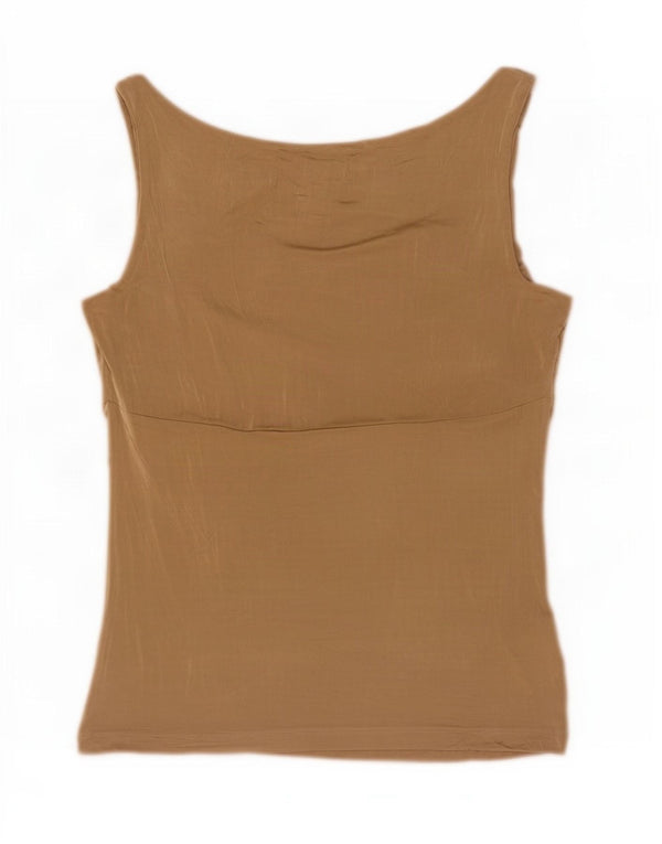 Trussardi Blusa sin mangas para mujer UK 8 Small Viscosa beige