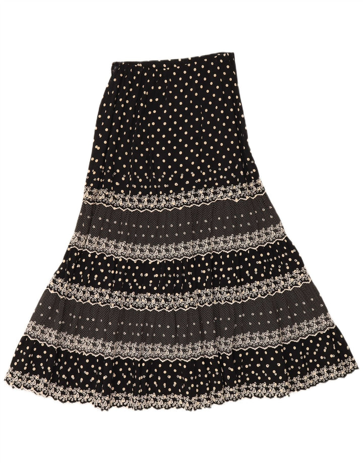 Vintage mujer falda gitana W28 medio negro manchado