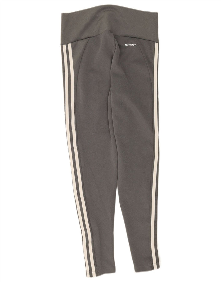 Adidas Aeroready Crop Leggings para mujer UK 12/14 Poliéster gris medio