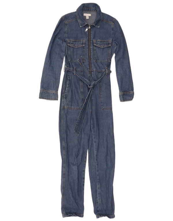 Topshop Mono vaquero de manga larga para mujer UK 6 Pequeño Algodón azul