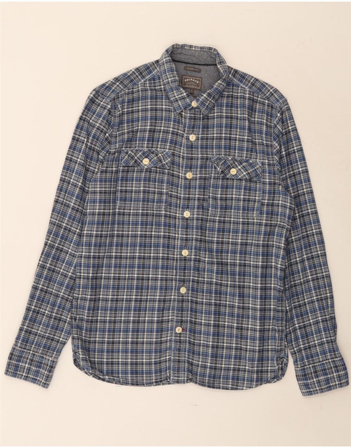 Camisa de franela de corte clásico para hombre FAT FACE Algodón a cuadros azul pequeño