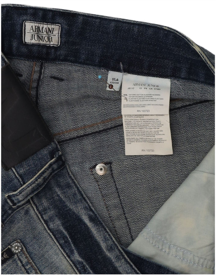 Armani Junior Pantalones cortos vaqueros para niños 14-15 años W34 Algodón azul