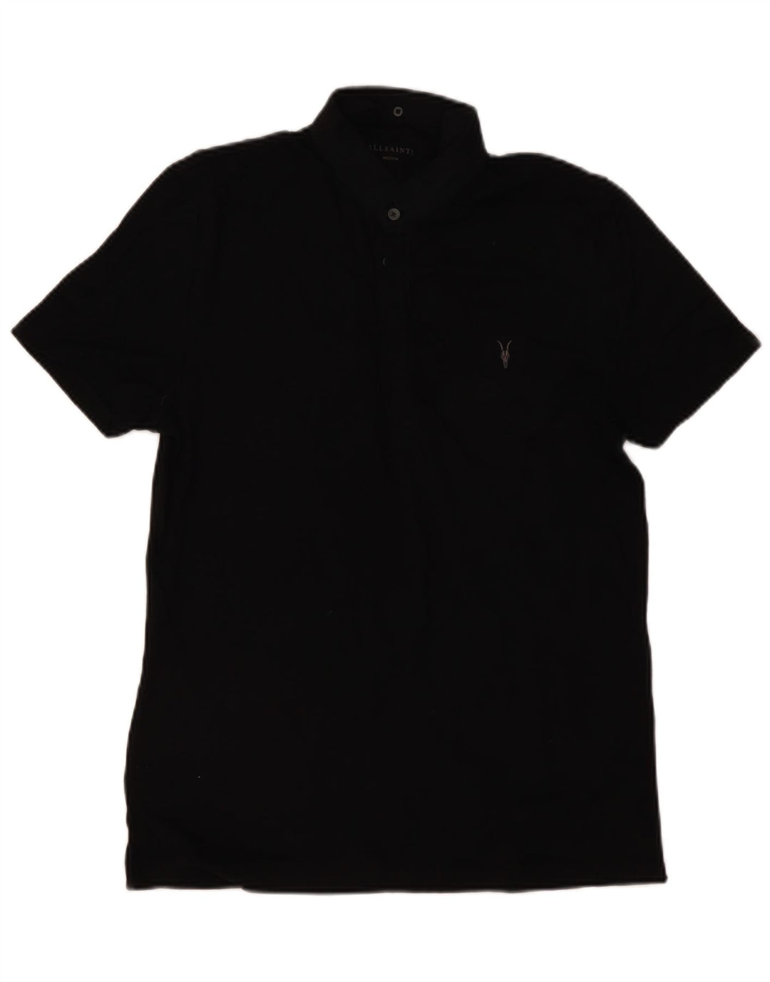 ALL SAINTS Polo Hombre Algodón Negro Mediano