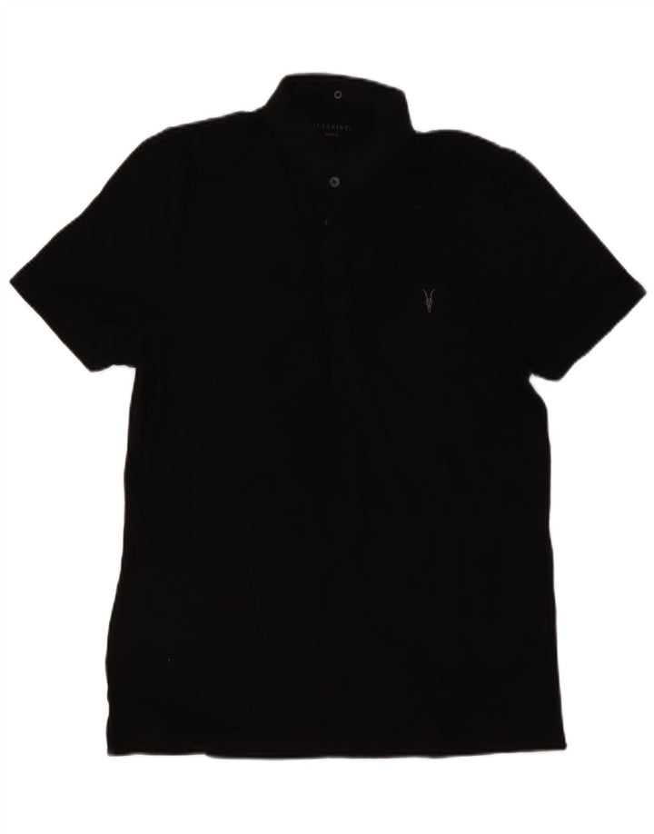 ALL SAINTS Polo Hombre Algodón Negro Mediano