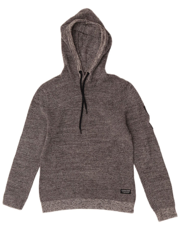 Jack & Jones Hombre Sudadera con Capucha Jumper Small Gris Moteado De Algodón