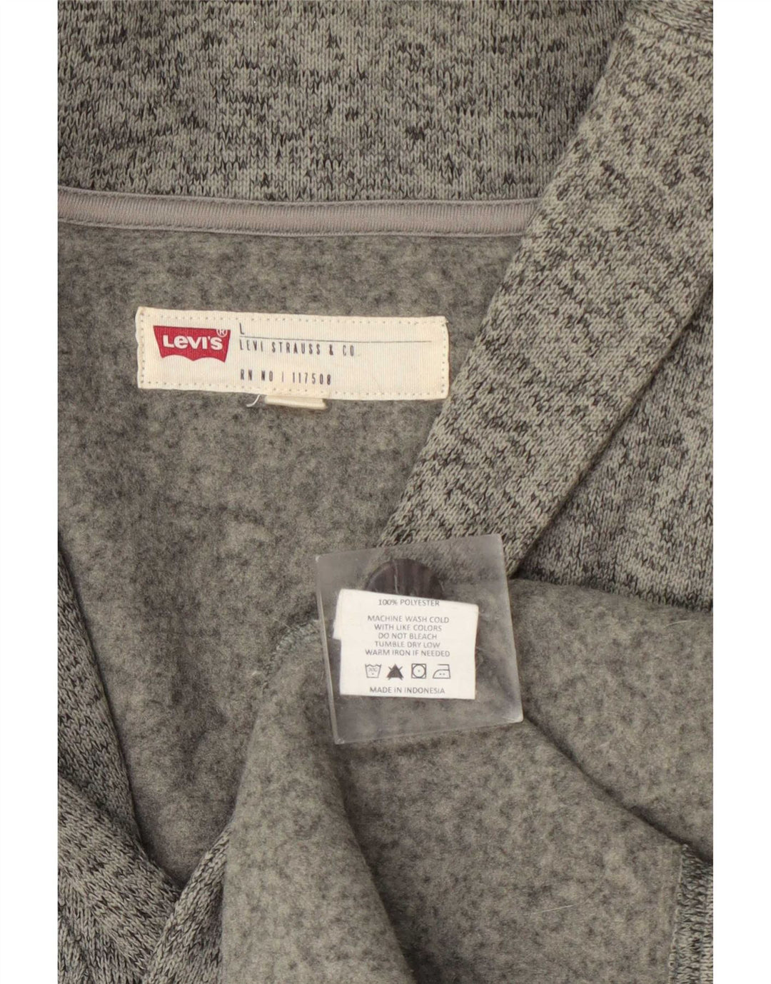 Suéter tipo cárdigan para hombre Levi's Poliéster moteado gris grande