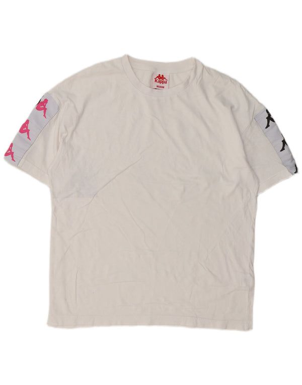 Kappa Hombre Camiseta Gráfica Top Medium Blanco Algodón