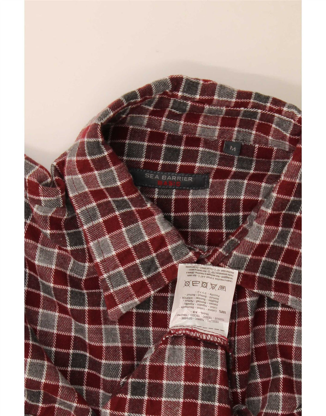 Camisa de franela para hombre Sea Barrier de algodón a cuadros en color burdeos medio