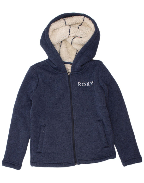 Roxy Sudadera con capucha y cremallera para niña 5-6 años Azul marino Poliéster