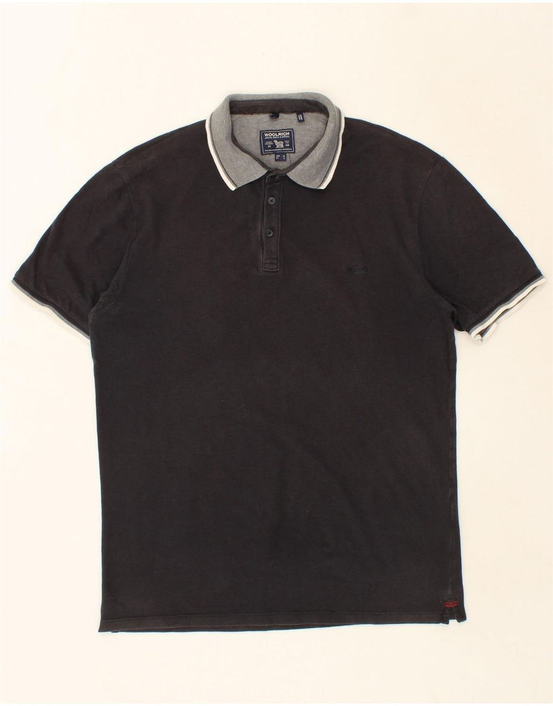 WOOLRICH Mens Polo Shirt Medium Black Vintage Woolrich and Second-Hand Woolrich from Messina Hembry 