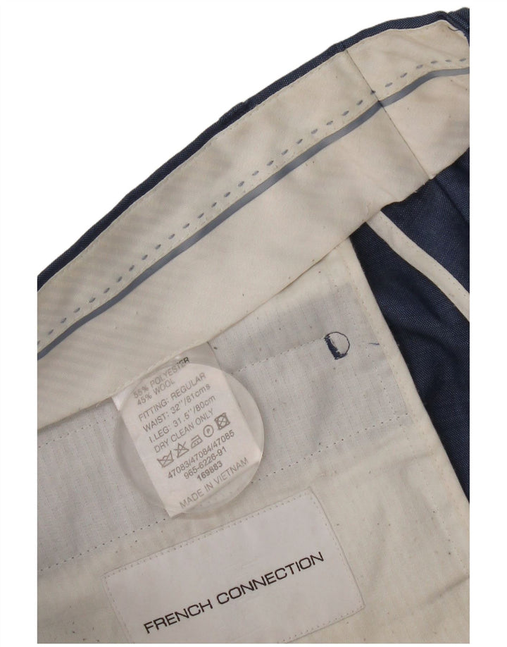 Pantalones de traje ajustados para hombre de French Connection W32 L31 Poliéster azul