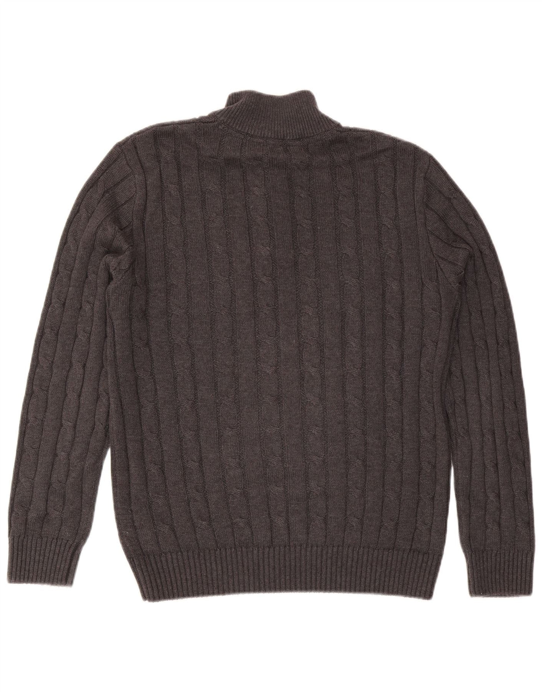 Crew Clothing - Jersey con cuello y cremallera para hombre, algodón gris medio