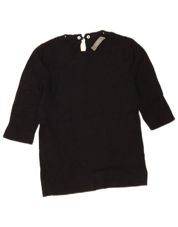 Oasis Mujer Top Manga 3/4 UK 8 Small Negro