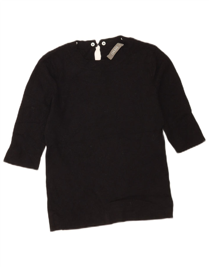 Oasis Mujer Top Manga 3/4 UK 8 Small Negro