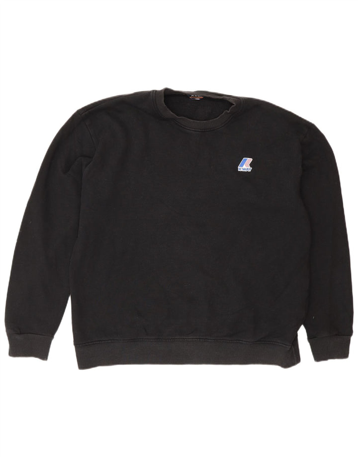 K-Way Hombre Sudadera Jumper Grande Algodón Negro