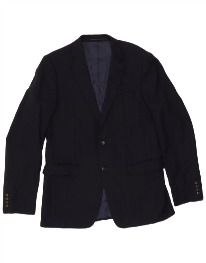 Marks & Spencer Chaqueta tipo blazer de 2 botones para hombre UK 42 Large Lana azul marino