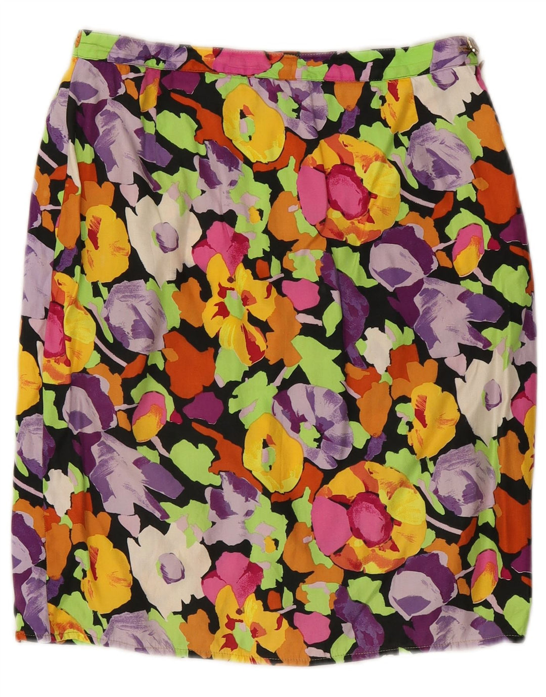 Falda recta vintage para mujer W26 pequeña floral multicolor