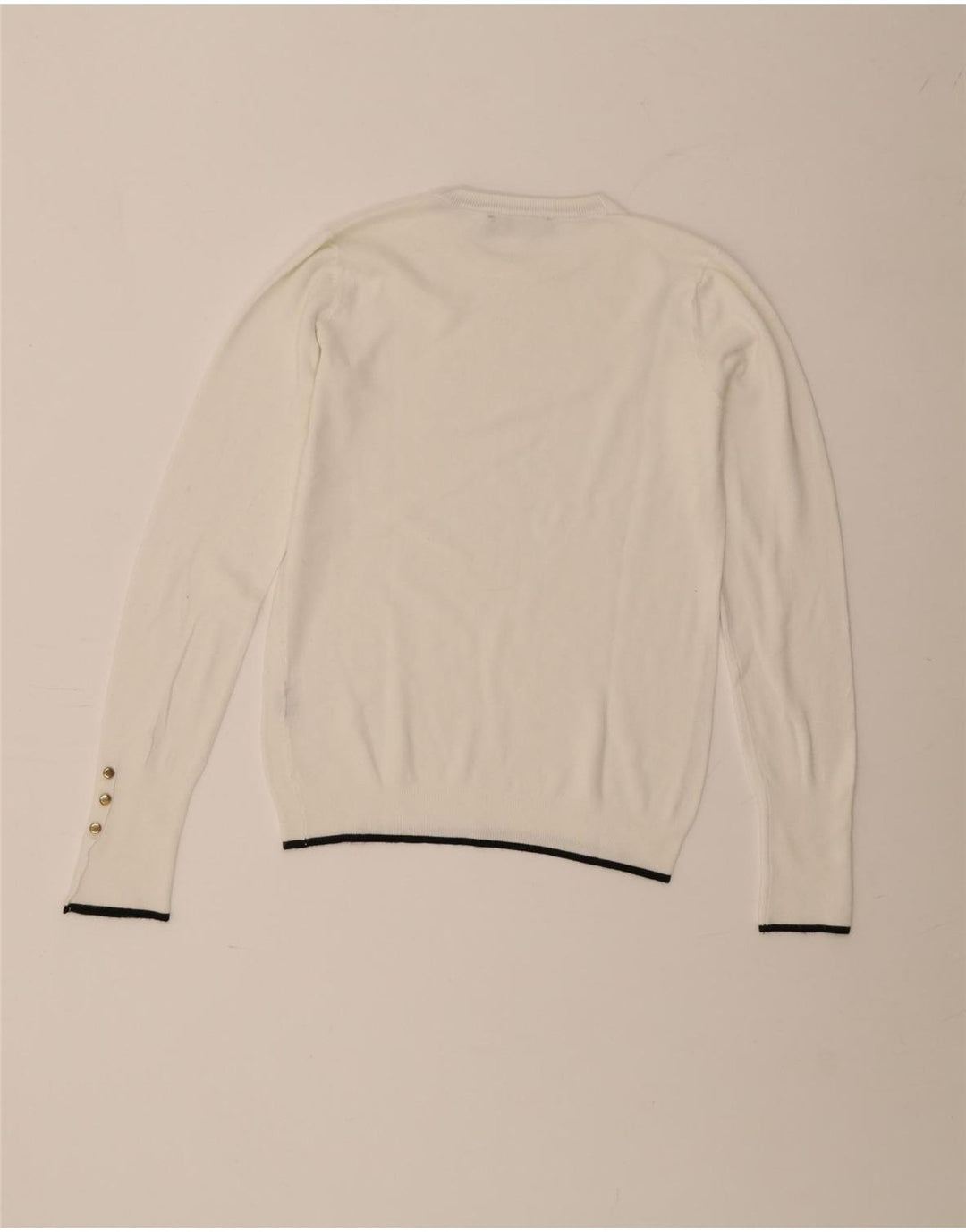 Zara - Jersey de cuello redondo para mujer, talla 40, talla M, color blanco