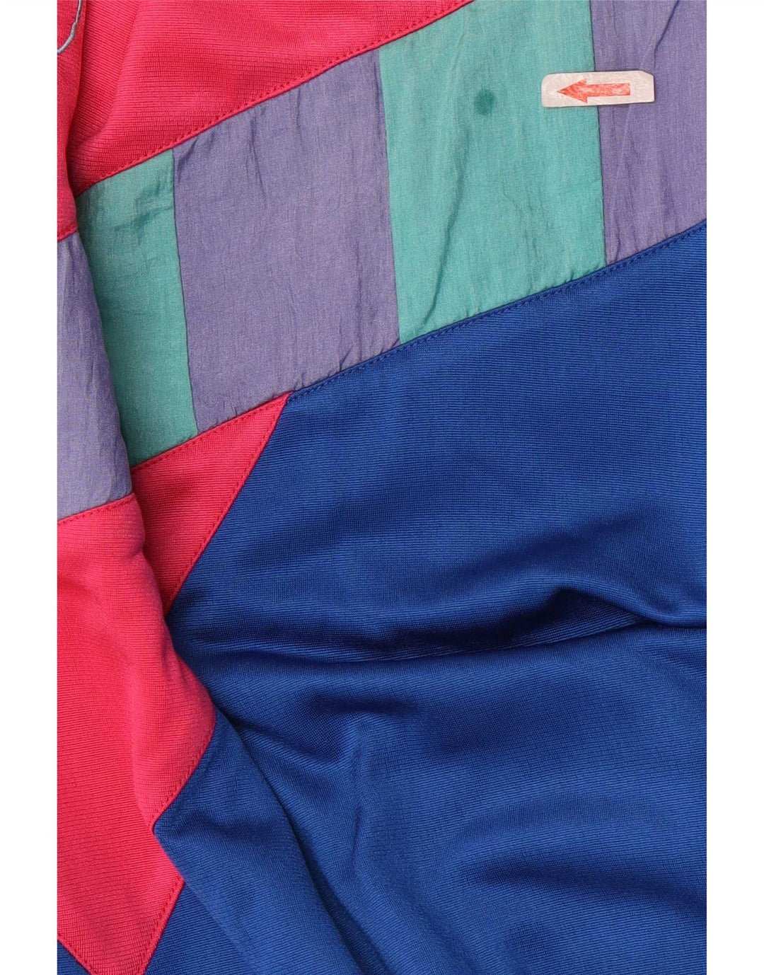 Vintage Hombre Chándal Top Chaqueta XL Multicolor Colorblock Poliéster