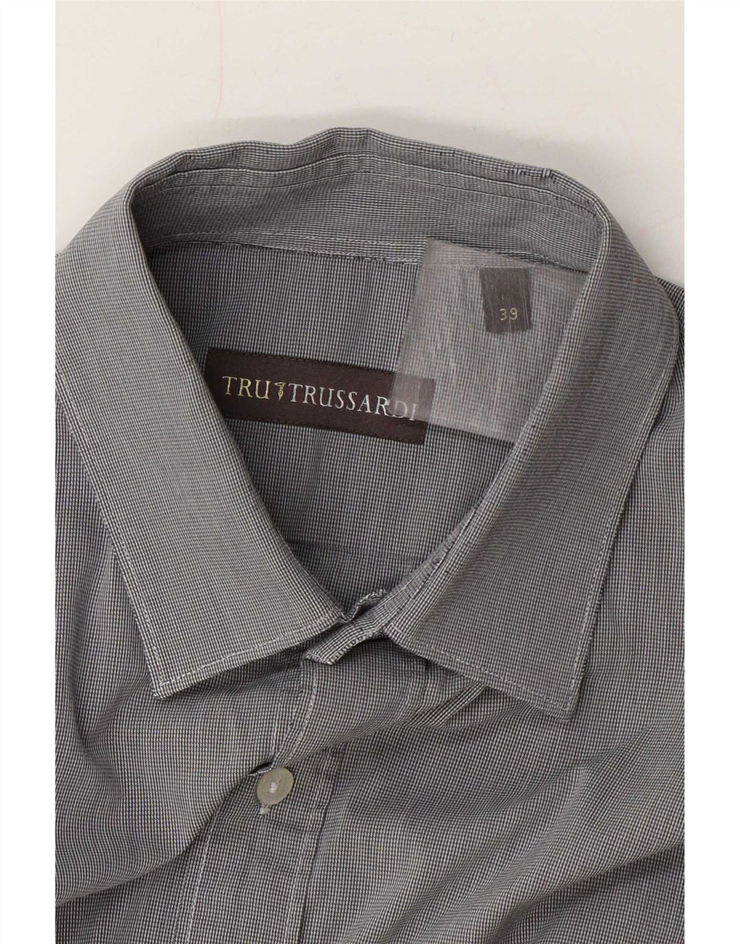 Camisa Trussardi Hombre Talla 39 Gris Medio Pata De Gallo
