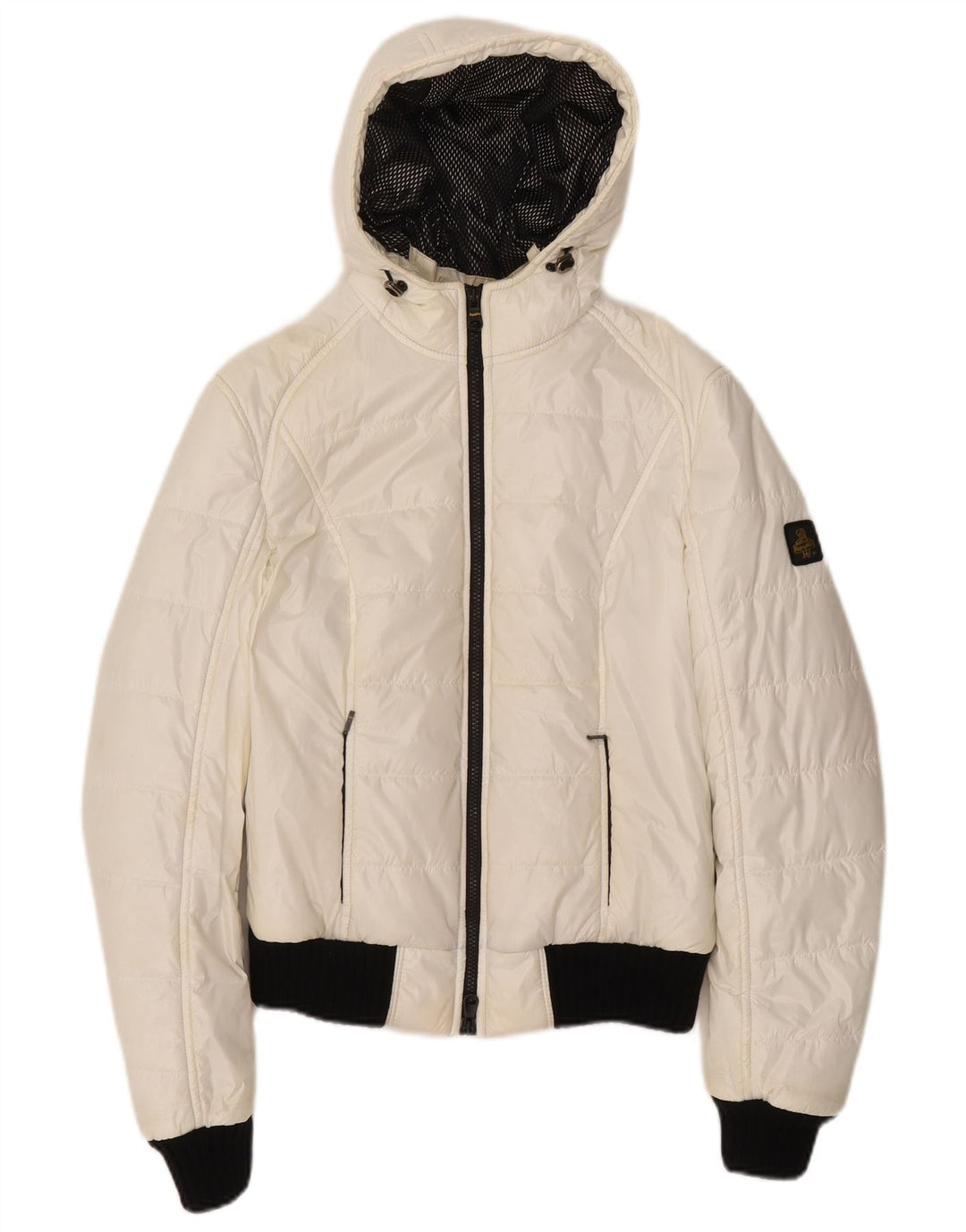 Refrigiwear Chaqueta acolchada con capucha para mujer, talla 40, poliéster blanco grande