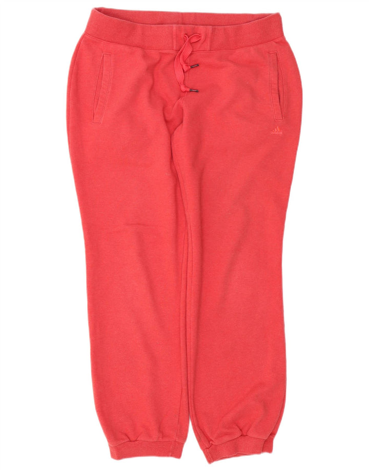 ADIDAS Mujer Climalite Chándal Pantalones Joggers UK 16/18 Grande Rojo