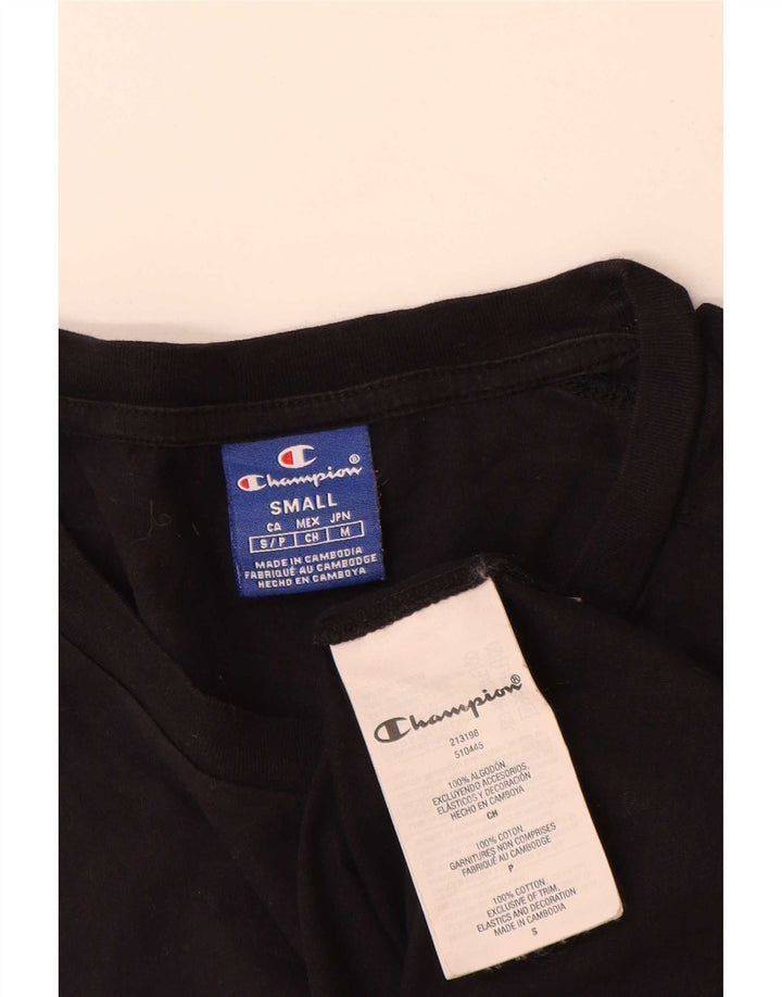 Champion Camiseta gráfica para hombre Top Small Black Cotton