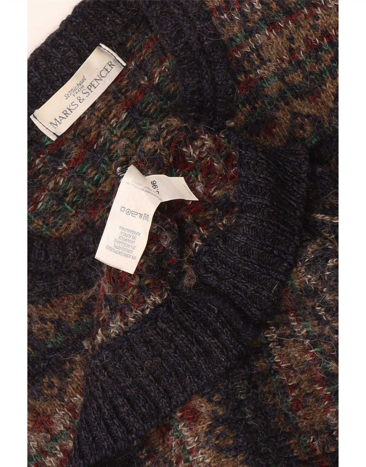 Marks & Spencer Jersey con cuello barco para hombre, talla mediana, multicolor