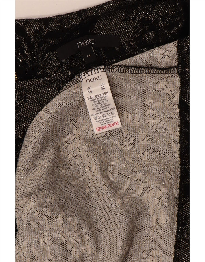 NEXT Vestido recto de manga larga para mujer UK 44 Viscosa floral gris medio