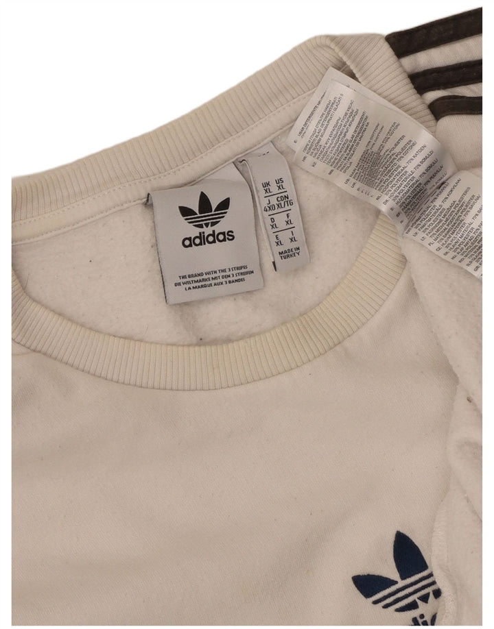 Adidas Hombre Sudadera Jumper XL Blanco Algodón
