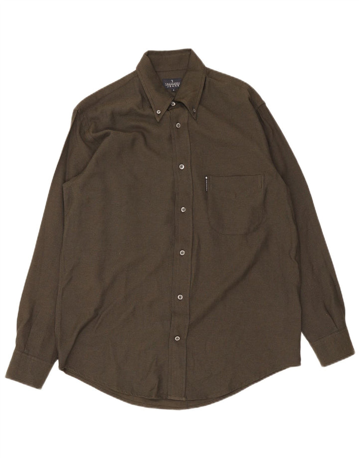 Camisa Trussardi Hombre Small Caqui Viscosa