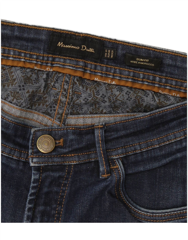 Massimo Dutti Vaqueros Slim Hombre EU 40 Medium W31 L30 Azul
