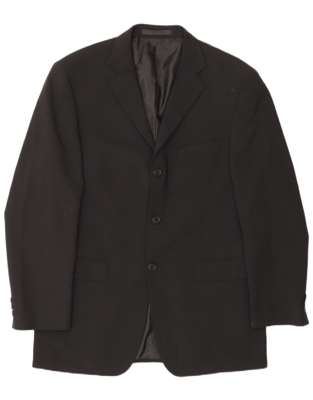 Marks & Spencer Chaqueta tipo blazer de 3 botones para hombre UK 40 Mediano Poliéster negro