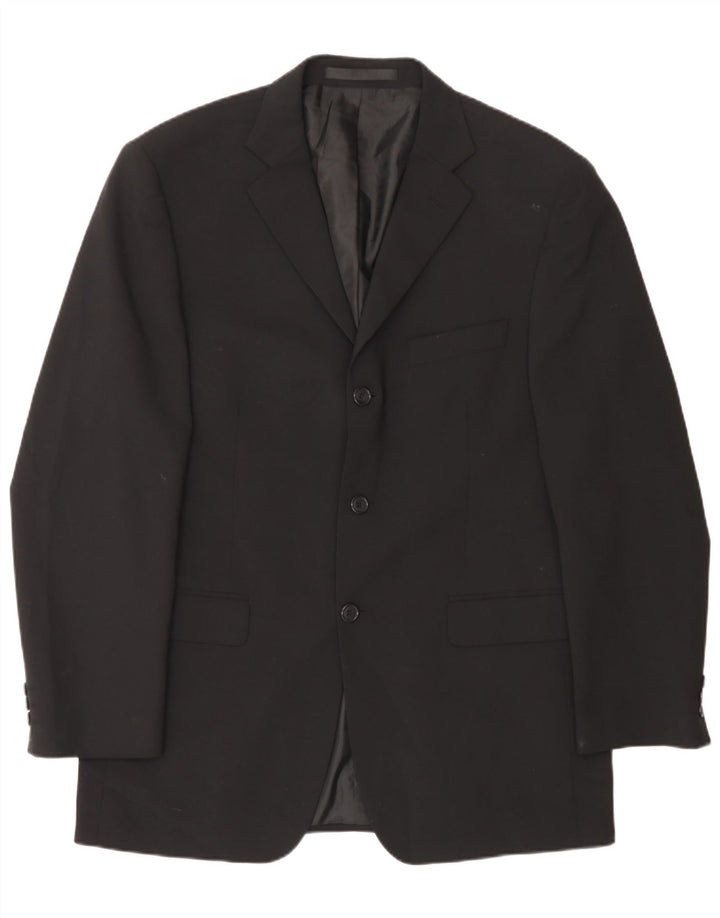Marks & Spencer Chaqueta tipo blazer de 3 botones para hombre UK 40 Mediano Poliéster negro