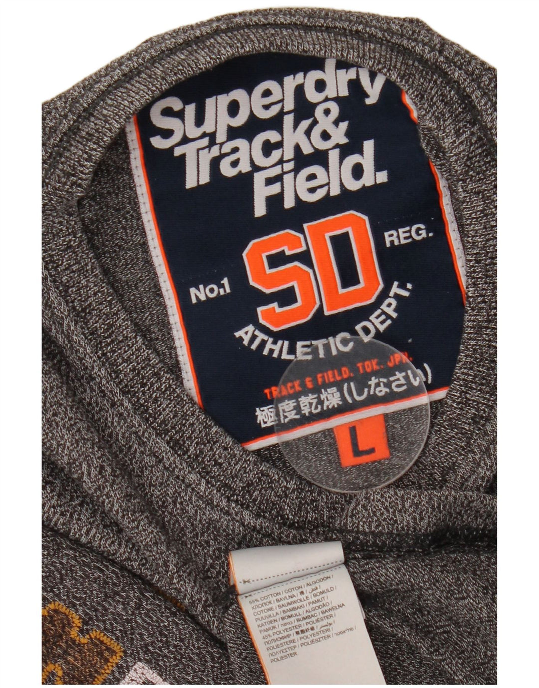 SUPERDRY Camiseta gráfica para hombre Top grande de algodón moteado gris