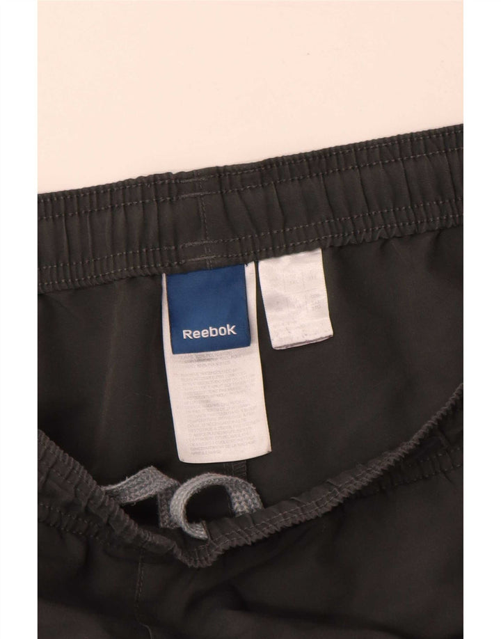 Reebok Pantalones cortos deportivos para hombre 2XL Gris Colorblock Poliéster