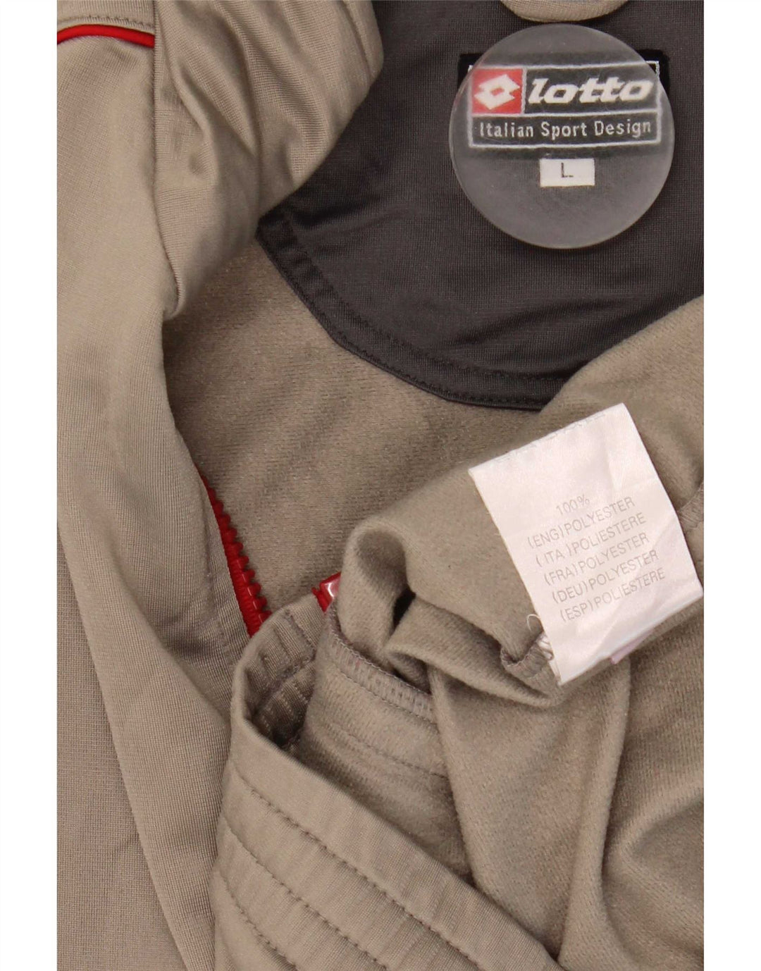 Lotto - Chaqueta de chándal para hombre, talla 40/42, poliéster gris grande