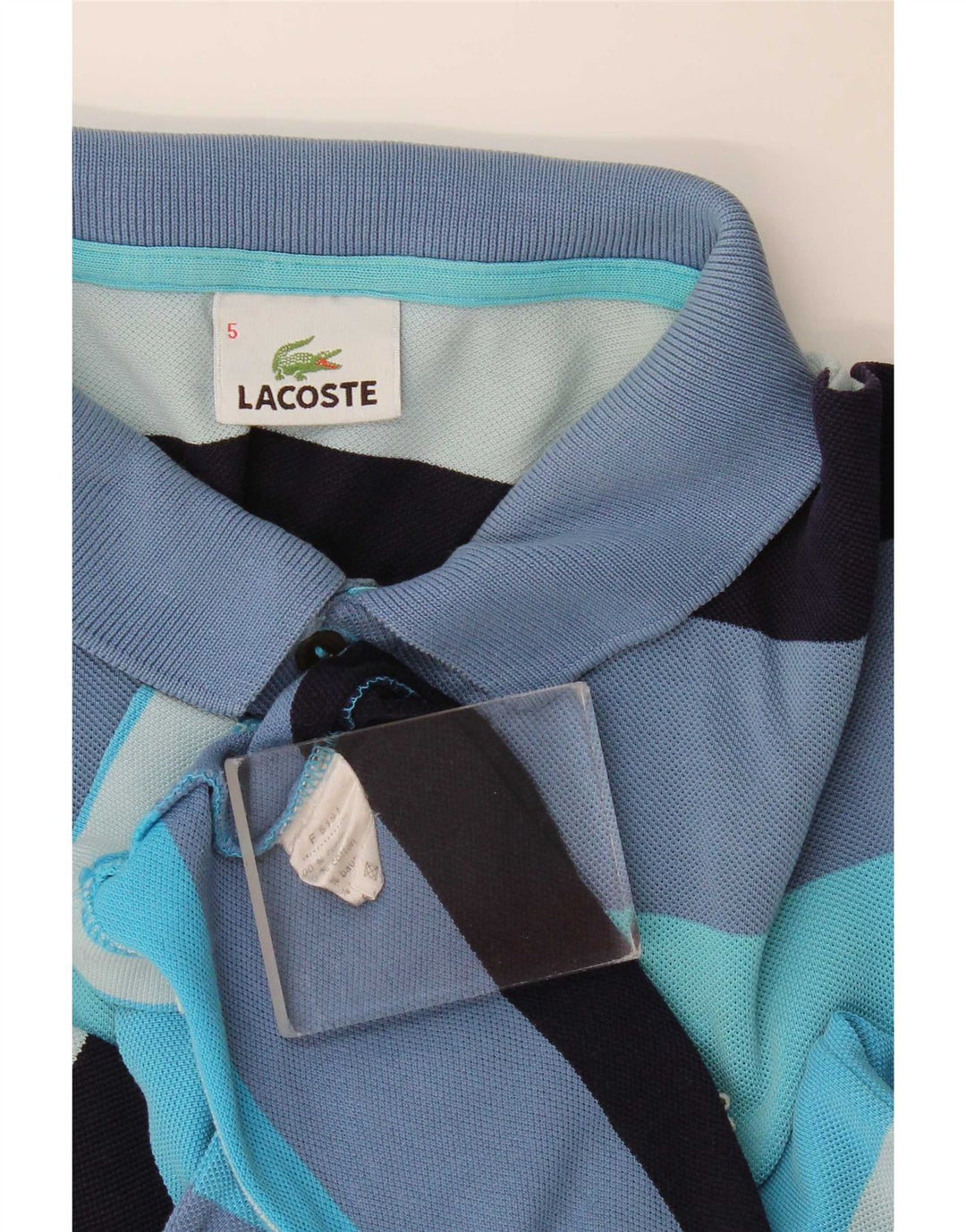 Polo Lacoste para hombre talla 5 grande algodón a rayas multicolor