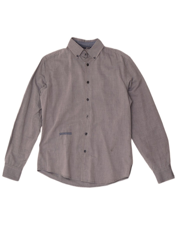 Camisa Gas Hombre Algodón Gris Medio