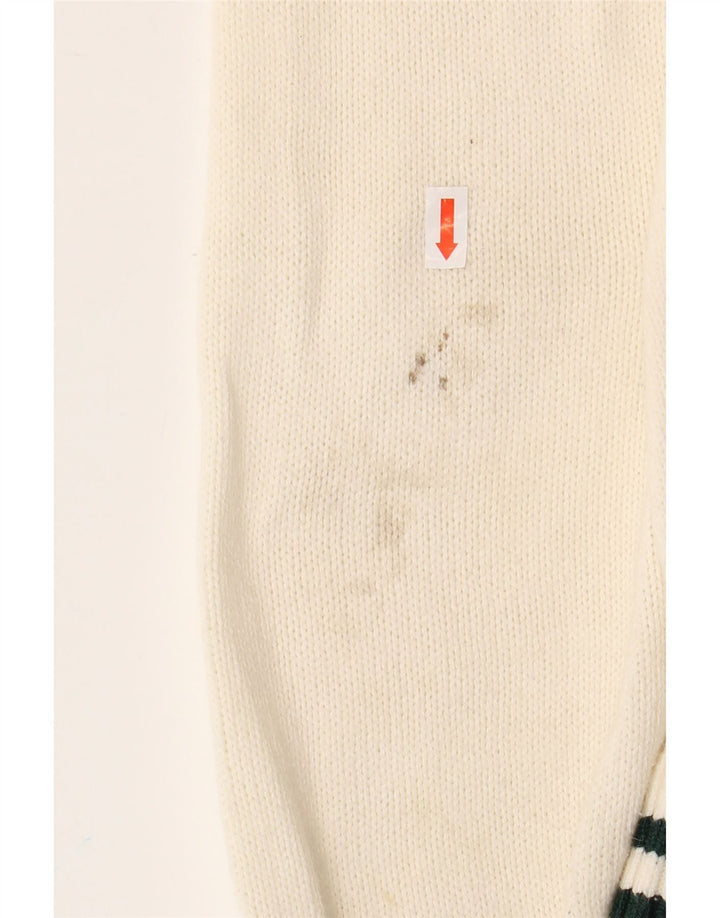 HOLLISTER Suéter tipo jersey cuadrado extragrande con cuello redondo para mujer UK 6 XS Off White