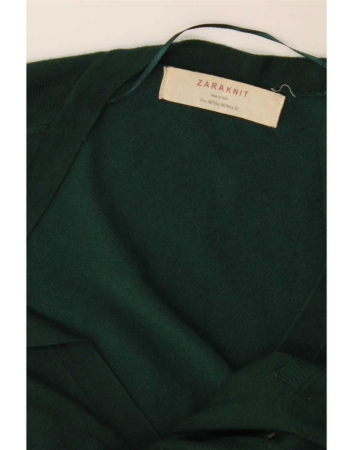 Zara Mujer Cárdigan Suéter UK 44 Verde Medio