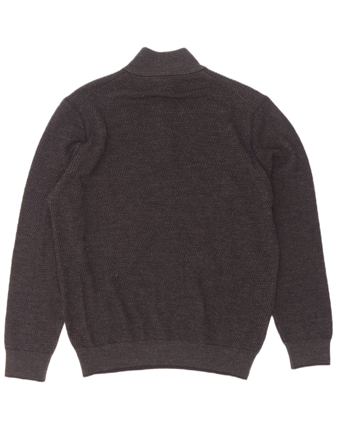 Bugatti Jersey con cuello y cremallera para hombre, talla grande, gris