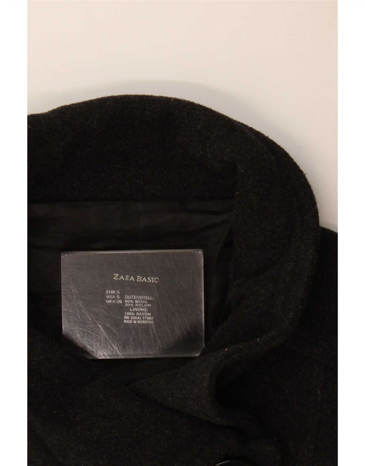 Zara Chaquetón Mujer UK 40 Small Gris Lana