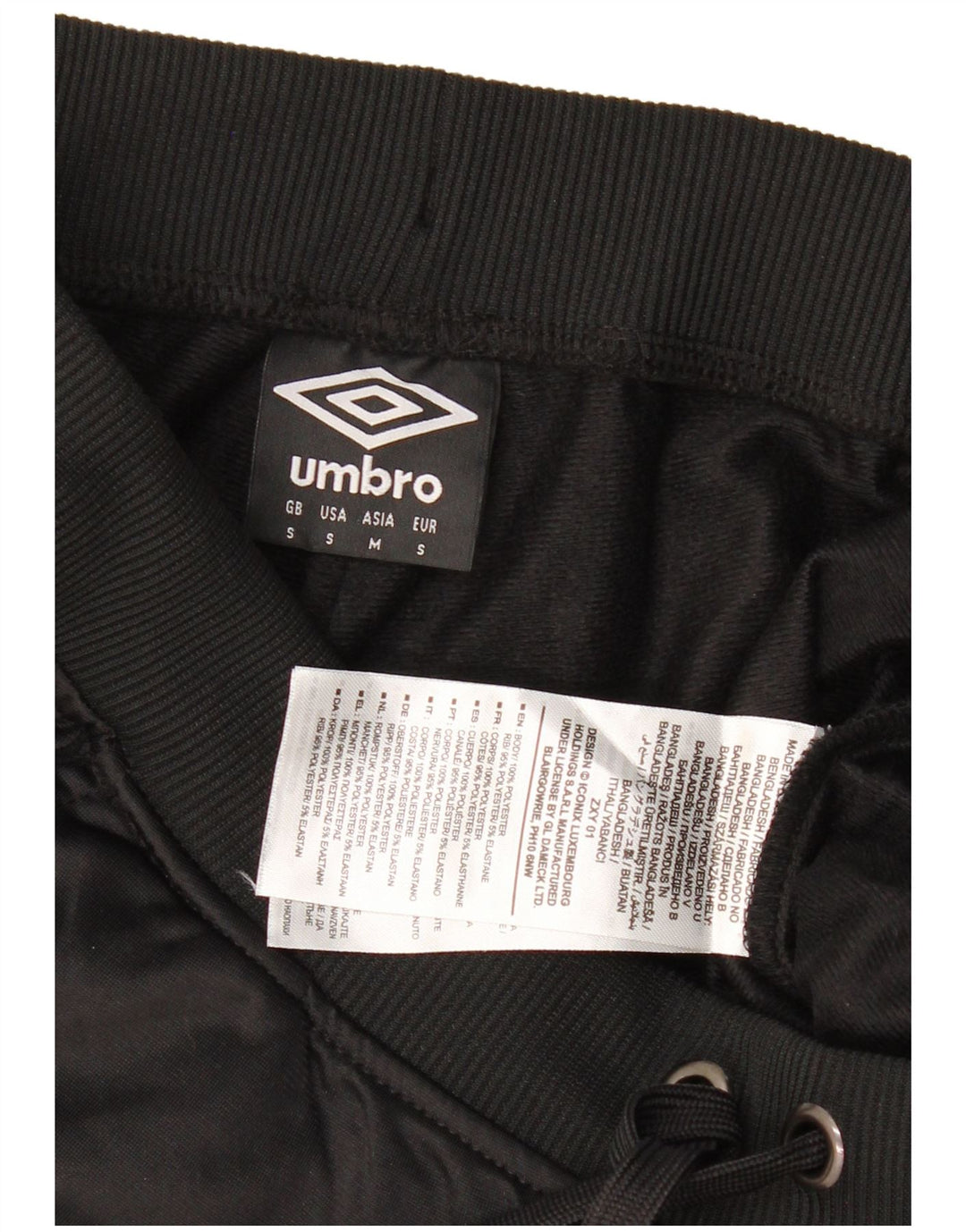 Umbro Hombre Pantalones De Chándal Gráfico Joggers Small Poliéster Negro
