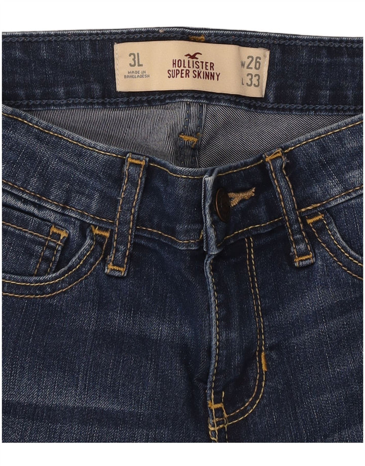 HOLLISTER Vaqueros súper ajustados para mujer W26 L33 Algodón azul