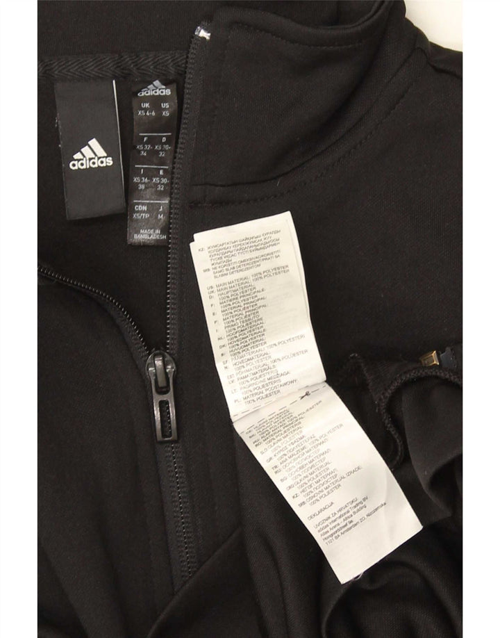 Adidas Mujer Chándal Top Chaqueta UK 4/6 XS Negro Poliéster