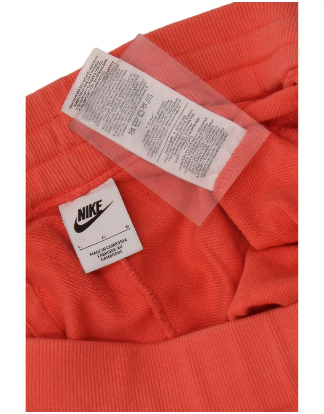 NIKE Mujer Chándal Pantalones Joggers UK 46 Grande Naranja Algodón