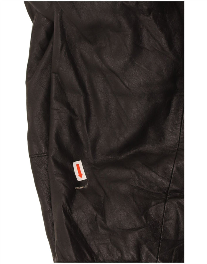 VINTAGE Mens Leather Jacket IT 52 XL Black
