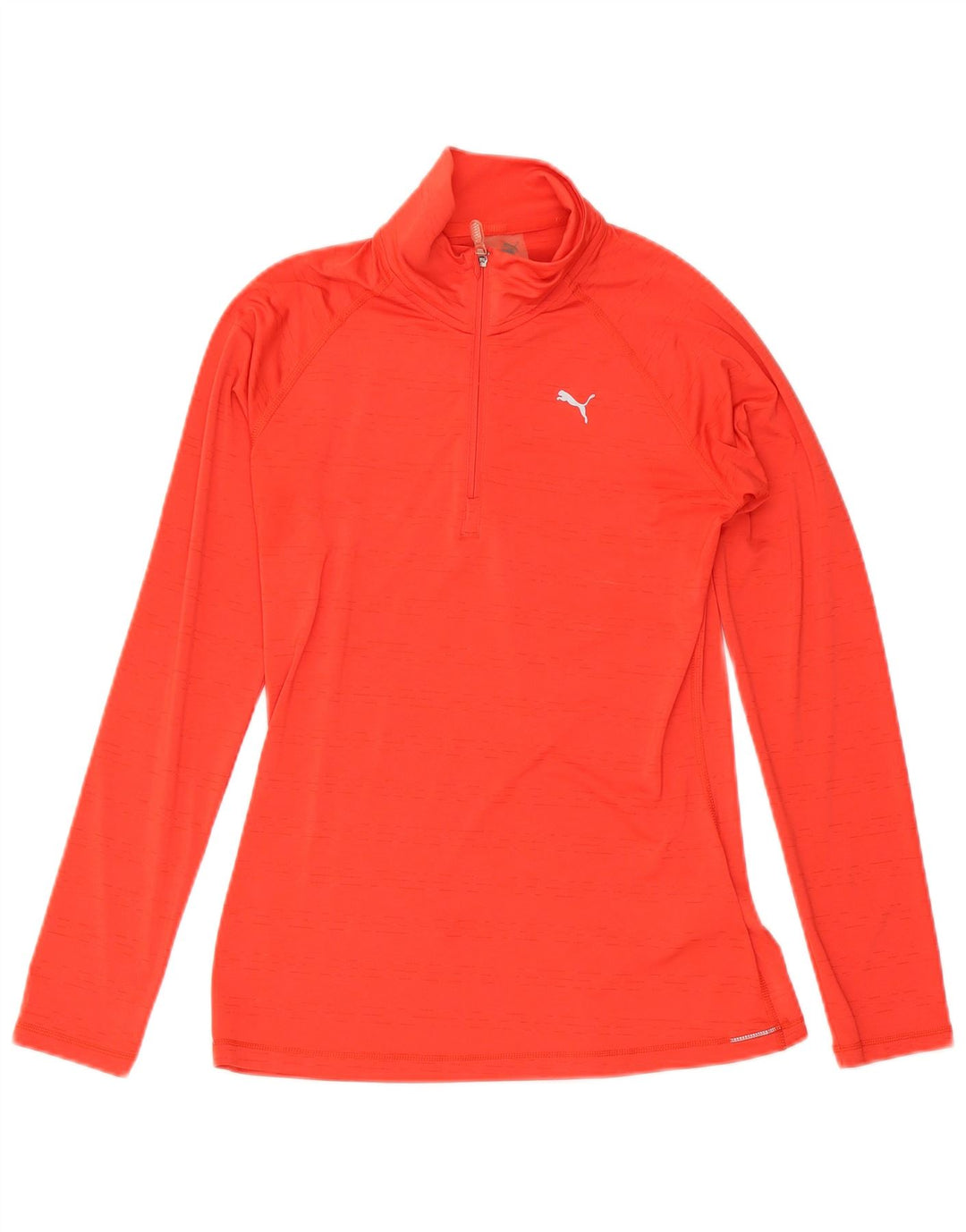 Puma Mujer Zip Neck Jersey Chándal Top UK 10 Pequeño Poliéster Rojo