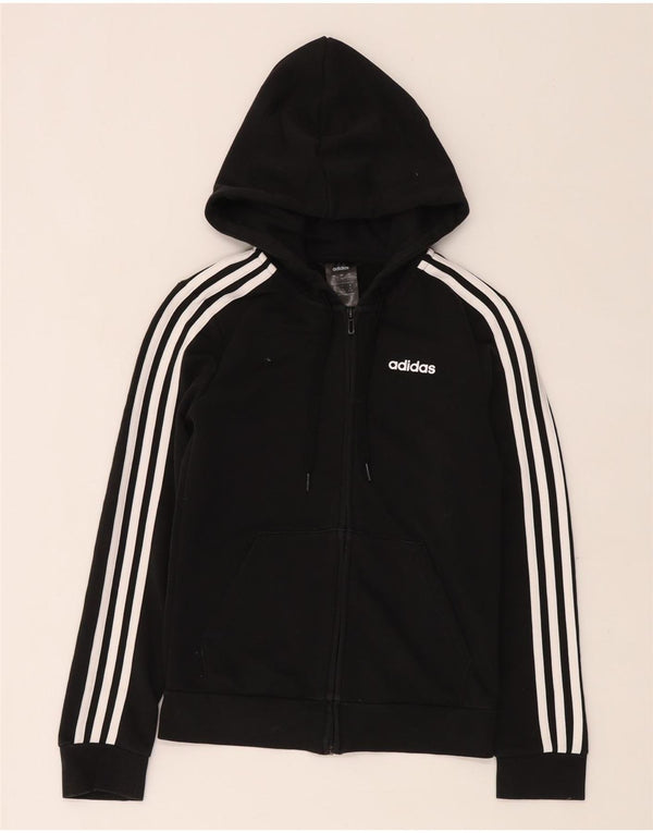 Adidas Sudadera con capucha y cremallera para mujer UK 4/6 XS Algodón negro